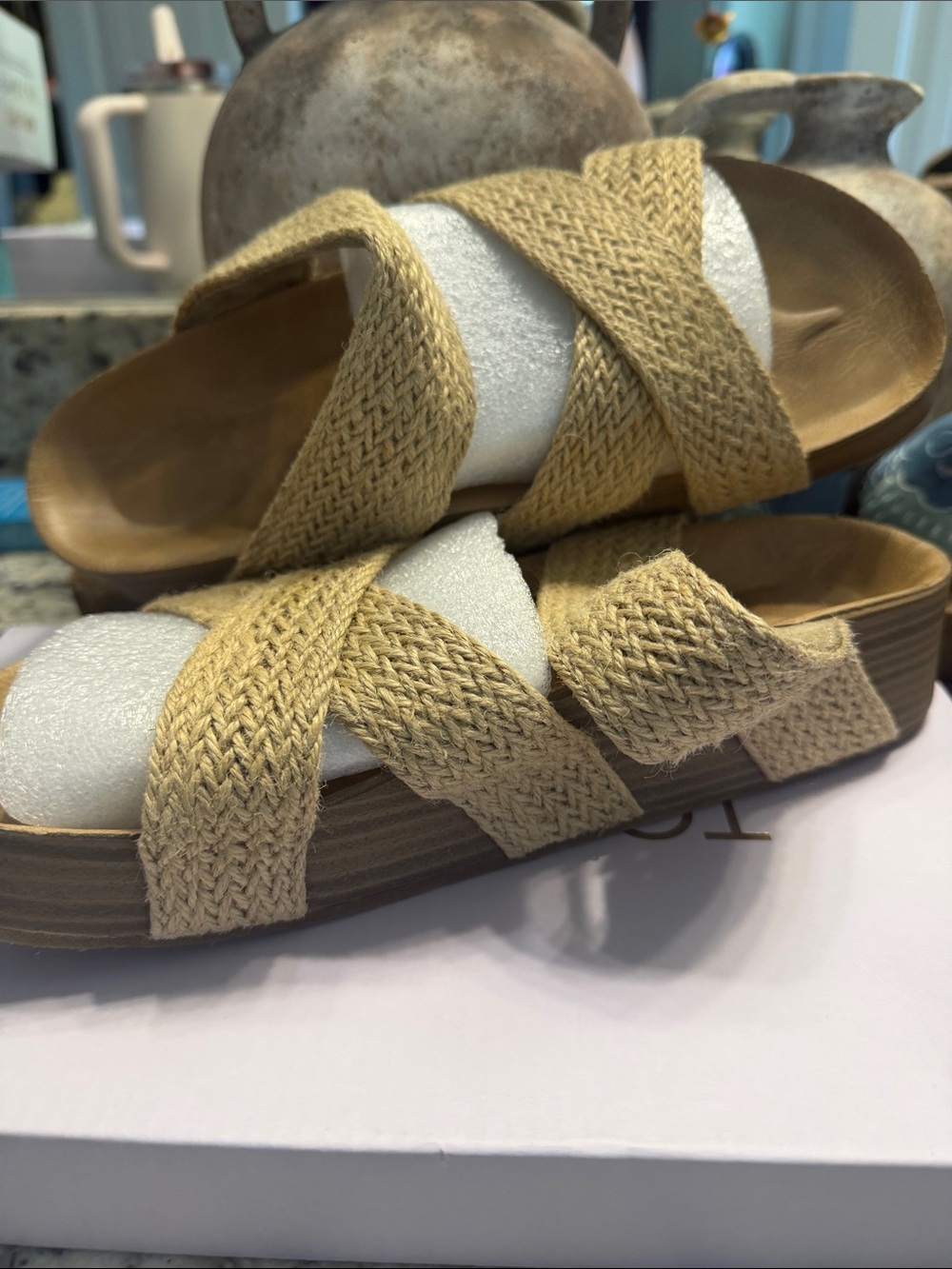 Blowfish Malibu Woven Strap Women’s Sandals in Natural Tan